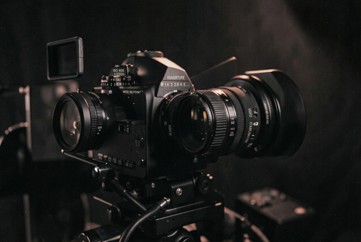 Caméra de cinéma en studio